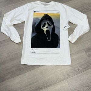 Ghostface Scream Scary Selfie Men’s Long Sleeve Graphic Tee medium Scsrie